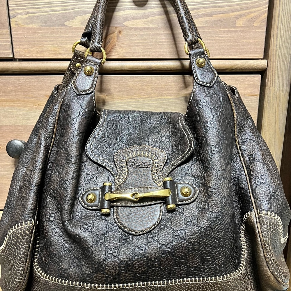 Gucci Dark Brown Monogram Shoulder Bag
